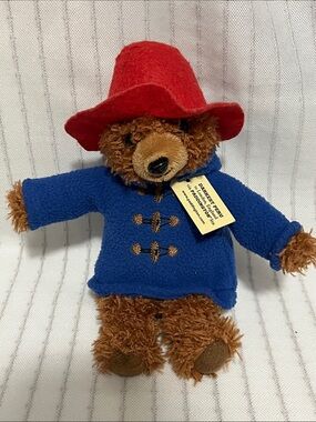 Paddington Bear 2014 8” Plush with Red Hat, Blue Coat, and coat tag